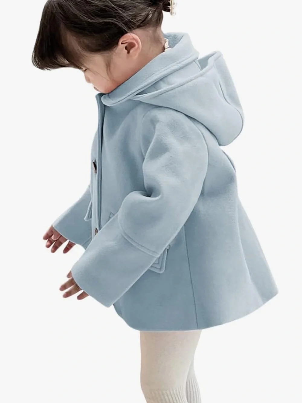 Toddler grey blue hooded coat